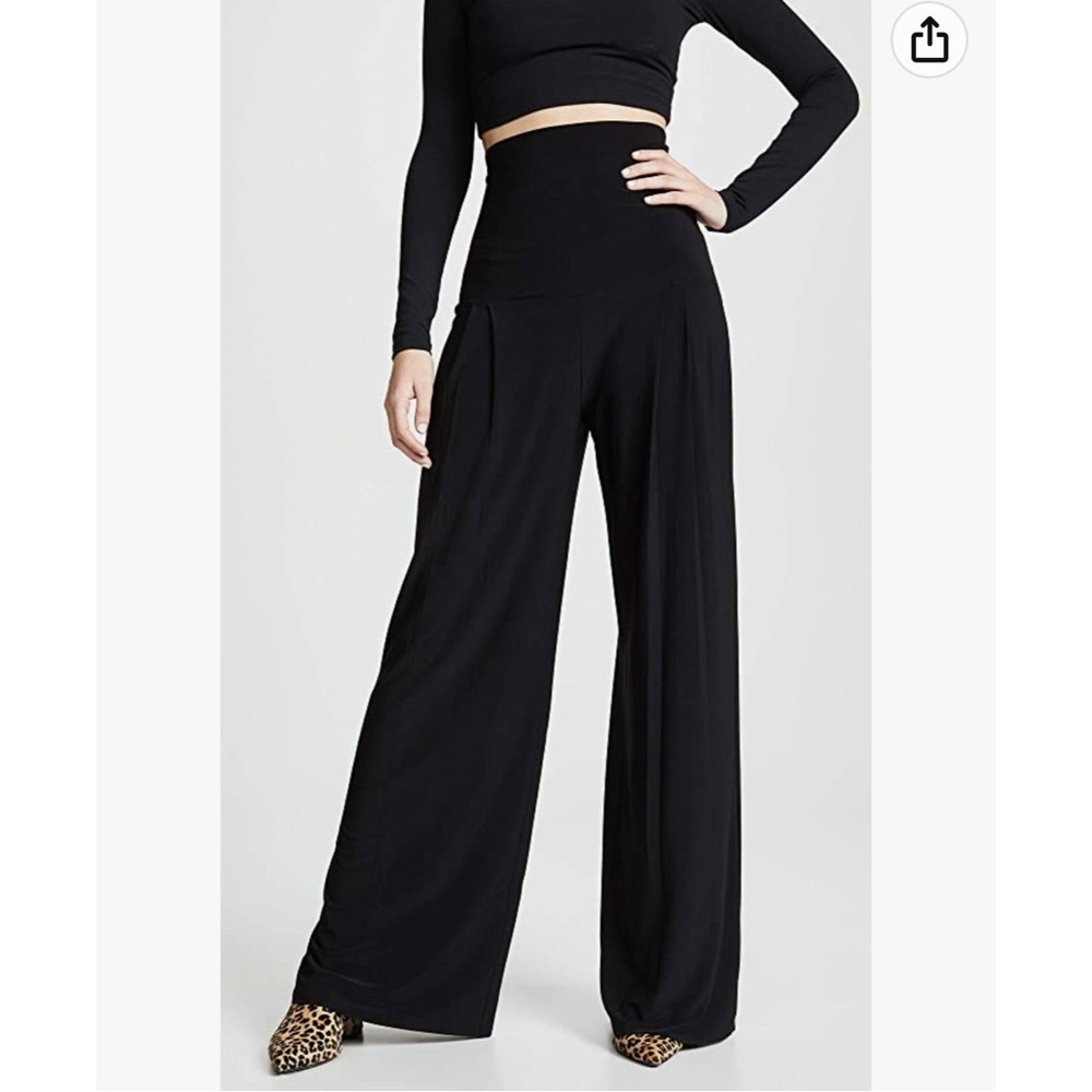 NWT Norma Kamali Pleated High Waist Wide Leg Pants